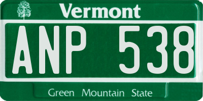 VT license plate ANP538