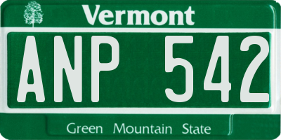 VT license plate ANP542