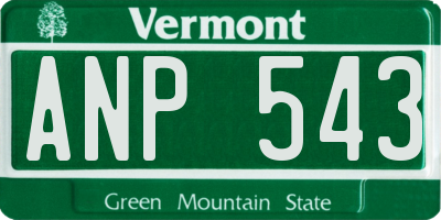 VT license plate ANP543