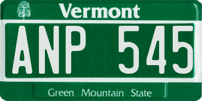VT license plate ANP545