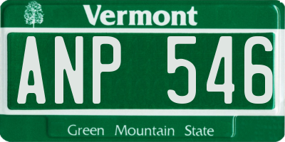VT license plate ANP546