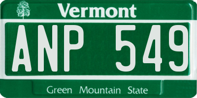 VT license plate ANP549