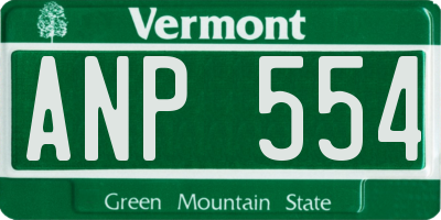 VT license plate ANP554