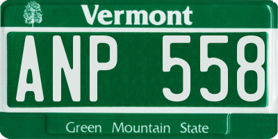 VT license plate ANP558