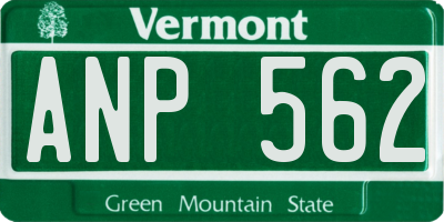 VT license plate ANP562