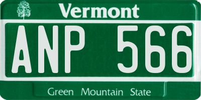 VT license plate ANP566