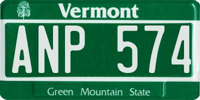 VT license plate ANP574