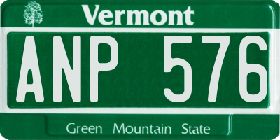 VT license plate ANP576