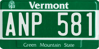 VT license plate ANP581