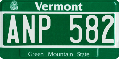 VT license plate ANP582