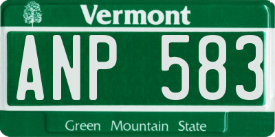 VT license plate ANP583