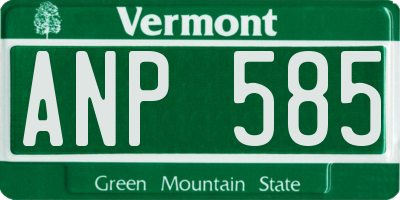 VT license plate ANP585
