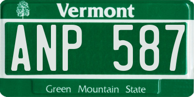 VT license plate ANP587