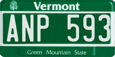 VT license plate ANP593