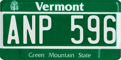 VT license plate ANP596