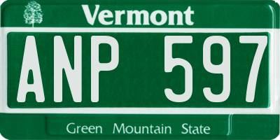VT license plate ANP597