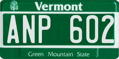 VT license plate ANP602