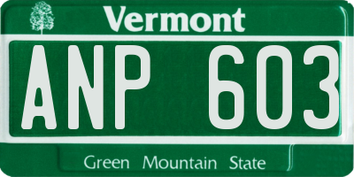 VT license plate ANP603
