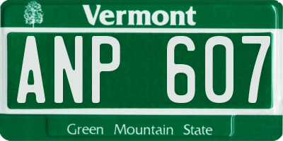 VT license plate ANP607