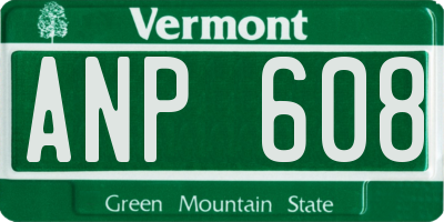VT license plate ANP608