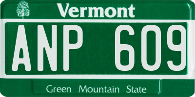 VT license plate ANP609