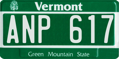 VT license plate ANP617