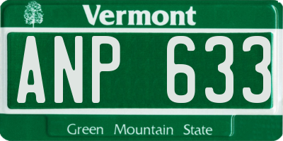 VT license plate ANP633