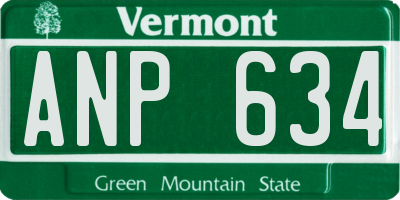 VT license plate ANP634