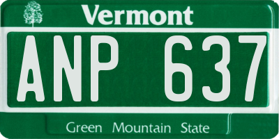 VT license plate ANP637