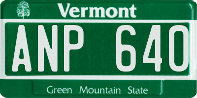 VT license plate ANP640