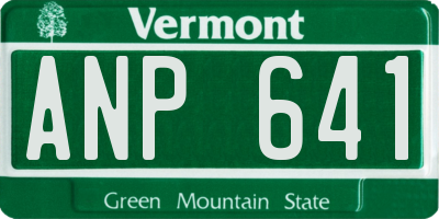 VT license plate ANP641