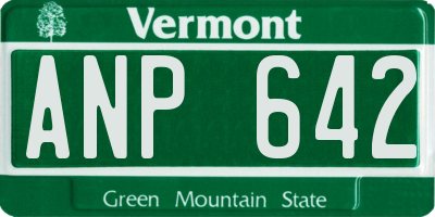 VT license plate ANP642