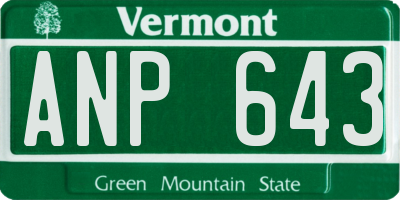 VT license plate ANP643