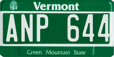 VT license plate ANP644