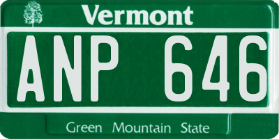 VT license plate ANP646