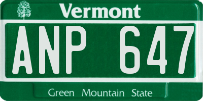 VT license plate ANP647