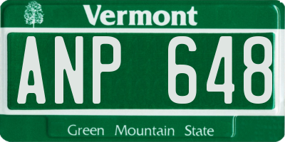 VT license plate ANP648