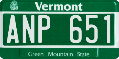 VT license plate ANP651