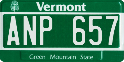 VT license plate ANP657
