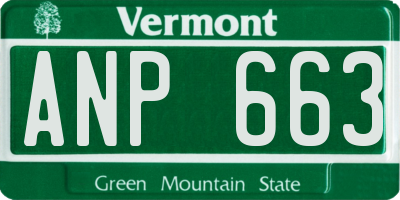 VT license plate ANP663