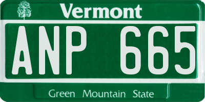 VT license plate ANP665