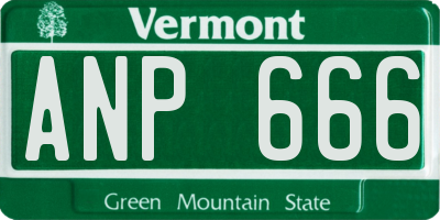 VT license plate ANP666