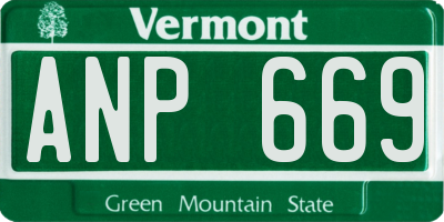 VT license plate ANP669