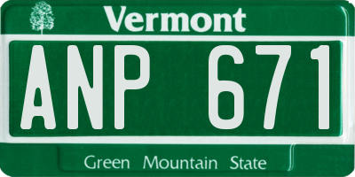 VT license plate ANP671