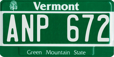 VT license plate ANP672