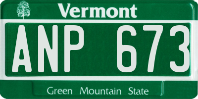 VT license plate ANP673
