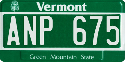 VT license plate ANP675