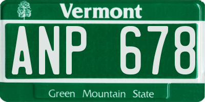 VT license plate ANP678