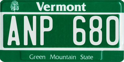 VT license plate ANP680