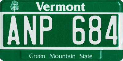 VT license plate ANP684